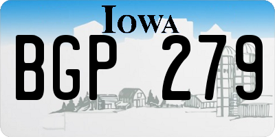 IA license plate BGP279