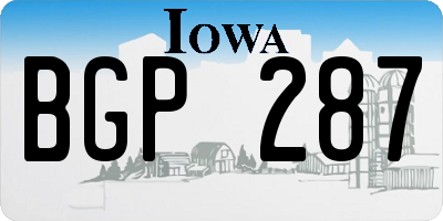 IA license plate BGP287