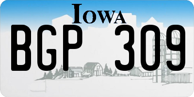 IA license plate BGP309
