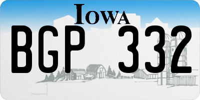 IA license plate BGP332
