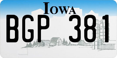 IA license plate BGP381