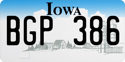 IA license plate BGP386