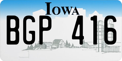 IA license plate BGP416