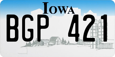 IA license plate BGP421