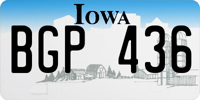 IA license plate BGP436