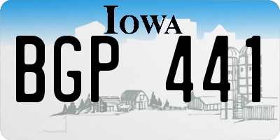IA license plate BGP441