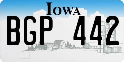 IA license plate BGP442