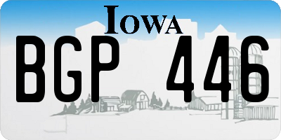 IA license plate BGP446