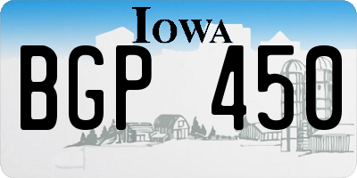 IA license plate BGP450