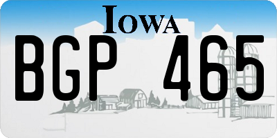 IA license plate BGP465