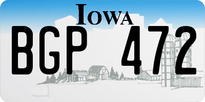 IA license plate BGP472