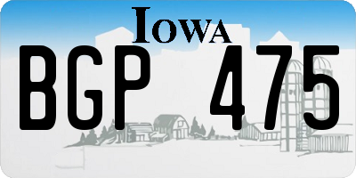IA license plate BGP475