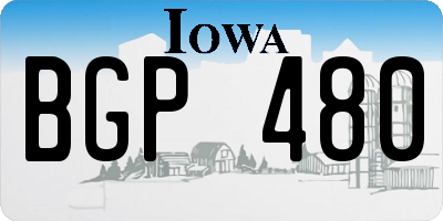 IA license plate BGP480