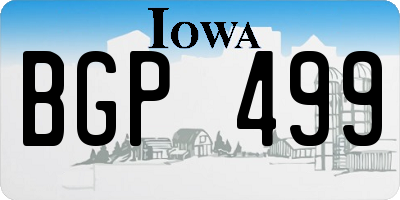 IA license plate BGP499