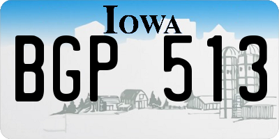 IA license plate BGP513