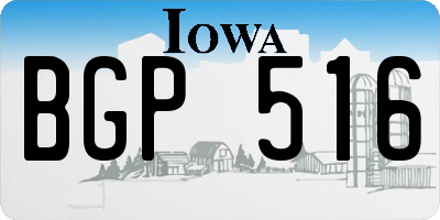 IA license plate BGP516