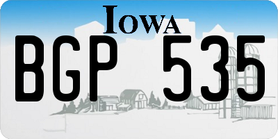 IA license plate BGP535