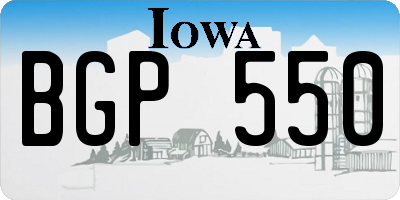 IA license plate BGP550