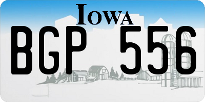 IA license plate BGP556