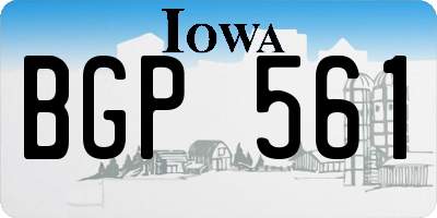 IA license plate BGP561