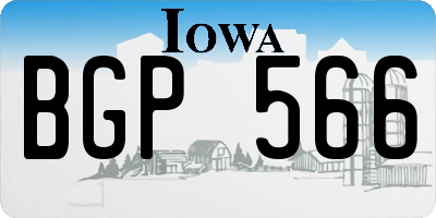 IA license plate BGP566