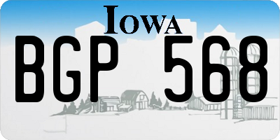 IA license plate BGP568