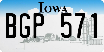 IA license plate BGP571