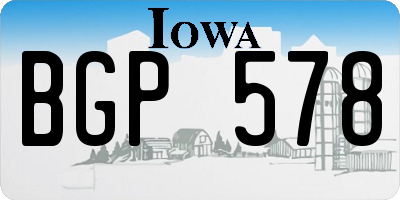 IA license plate BGP578
