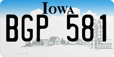 IA license plate BGP581
