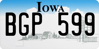 IA license plate BGP599