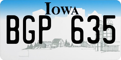 IA license plate BGP635