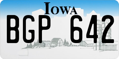 IA license plate BGP642