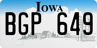IA license plate BGP649