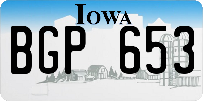 IA license plate BGP653