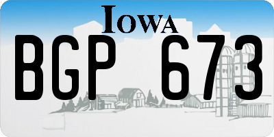 IA license plate BGP673