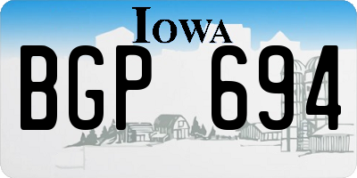 IA license plate BGP694