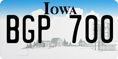 IA license plate BGP700