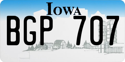 IA license plate BGP707