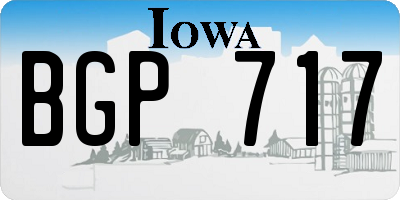 IA license plate BGP717