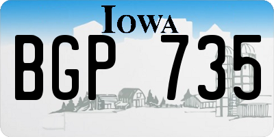 IA license plate BGP735