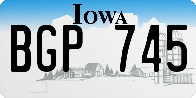IA license plate BGP745