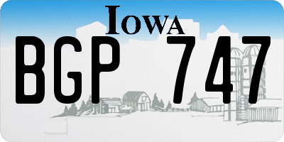 IA license plate BGP747