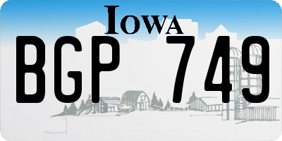 IA license plate BGP749