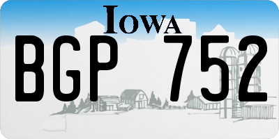 IA license plate BGP752