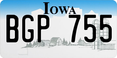 IA license plate BGP755