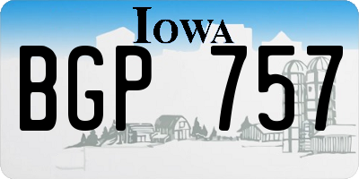 IA license plate BGP757