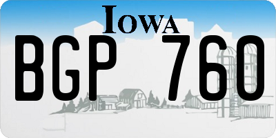 IA license plate BGP760