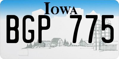 IA license plate BGP775