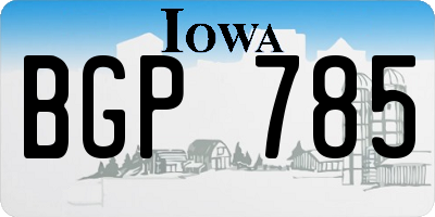 IA license plate BGP785