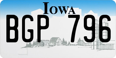 IA license plate BGP796